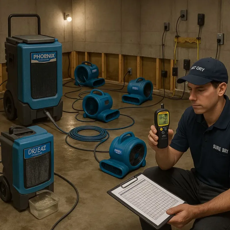 Structural Drying and Dehumidification process in Norwood, NY